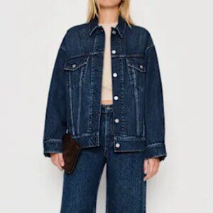 Reformation Brooks Oversized Denim Jacket Blue - Size M